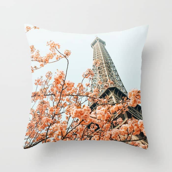 Paris In Spring | Travel Photography Eifel Tower | Wonder Building Architecture Love Throw Pillow