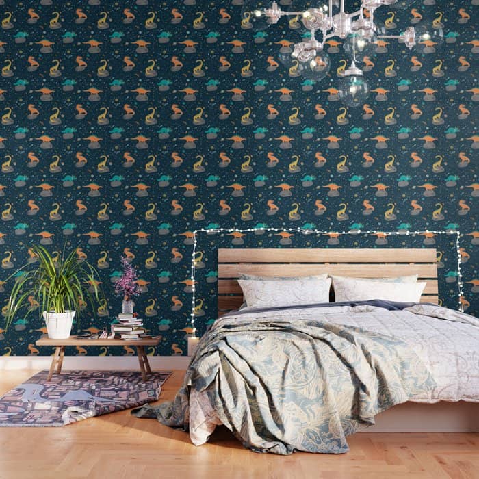 Dinosaurs Floating On An Asteroid Wallpaper