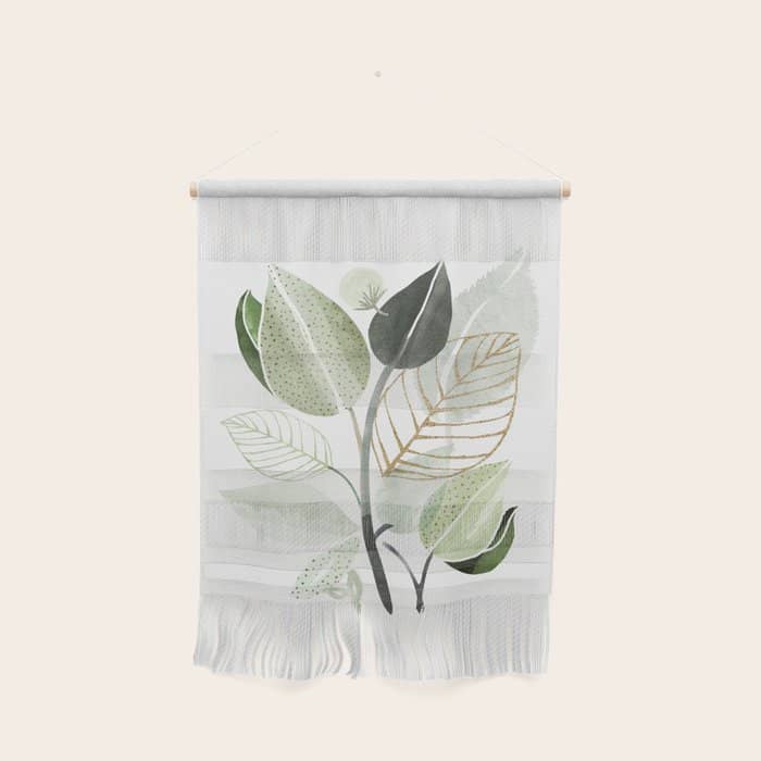 Forest Bouquet - Green Leaves Watercolor Wall Hanging