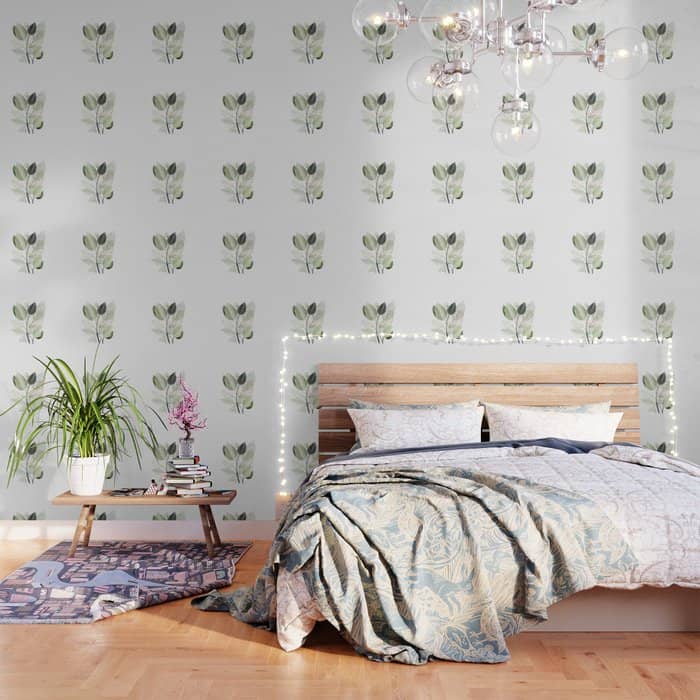 Forest Bouquet - Green Leaves Watercolor Wallpaper