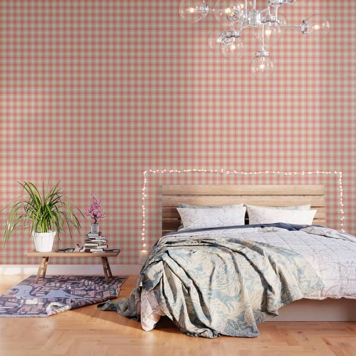 Summer Plaid Pink Orange Green White Wallpaper