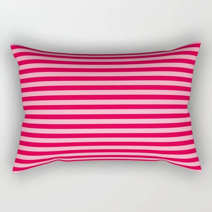 Retro, Beach, Colorful Stripes, Pink And Red Rectangular Pillow