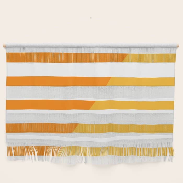 Beach Stripes Orange Yellow Wall Hanging