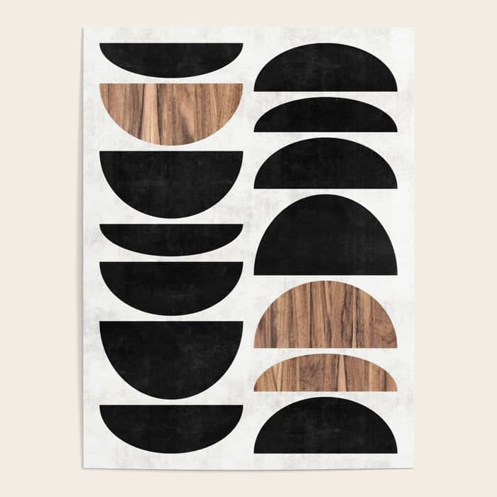 Mid-Century Modern Pattern No.7 - Concrete And Wood Poster