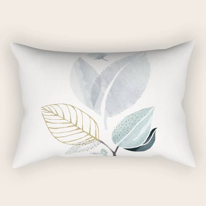 Abstract Botanical Herbs Watercolor Rectangular Pillow