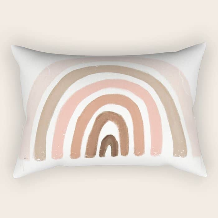 Rainbow Pink Minimalist Rectangular Pillow