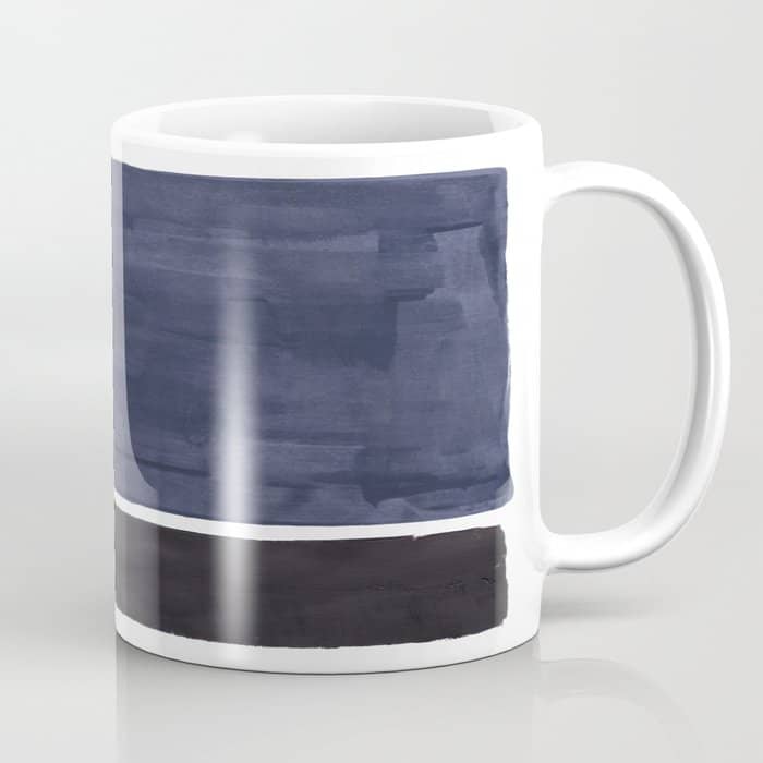 Navy Black Rothko Fun Colorful Mid Century Modern Abstract Painting Shapes Pattern Coffee Mug