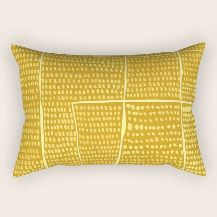 Categorize Print In Yellow Rectangular Pillow