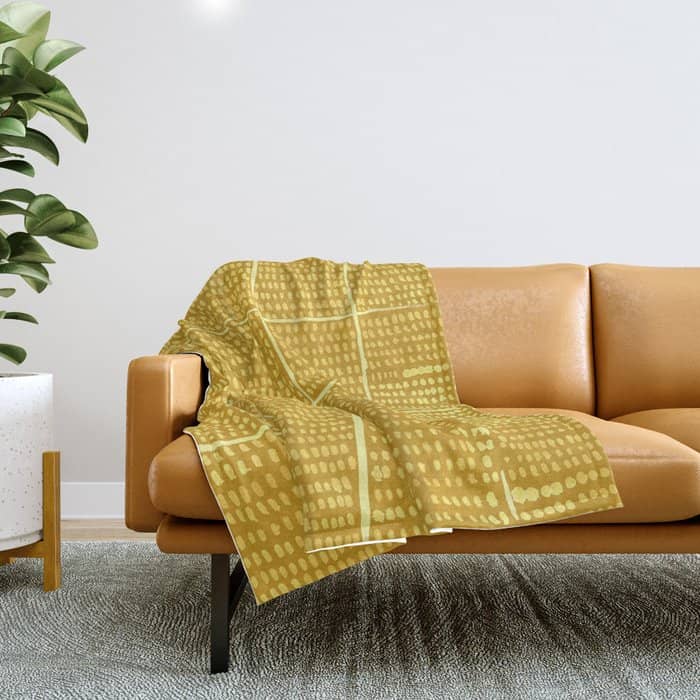 Categorize Print In Yellow Throw Blanket