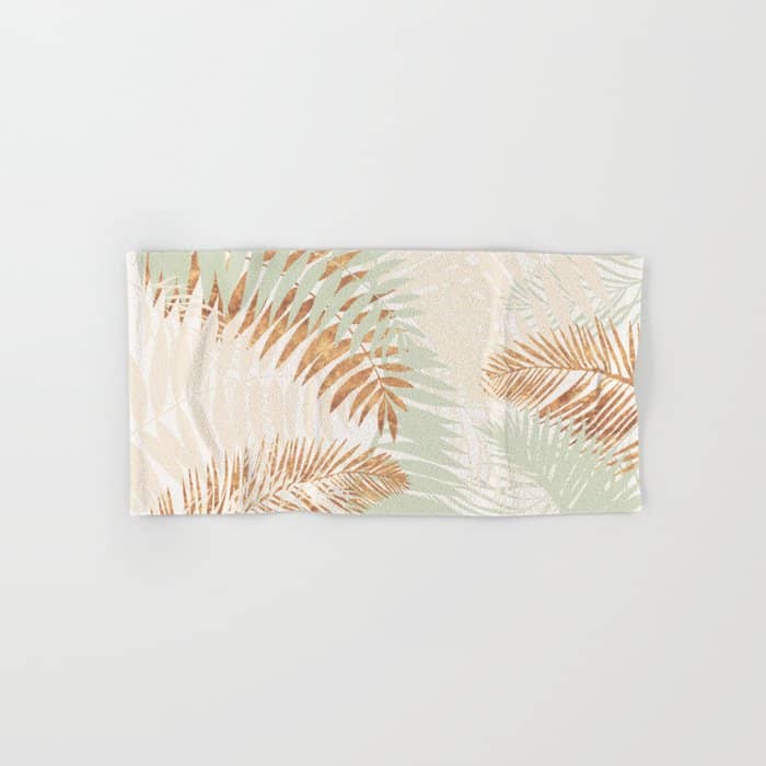 My Blush And Copper Abstract Aloha Tropical Jungle Palm Garden Bath Towel