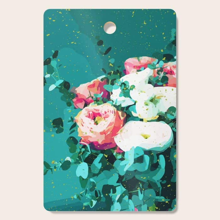 Floral & Confetti #Digitalart #Floral Cutting Board