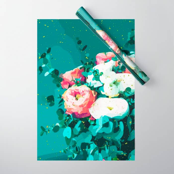 Floral & Confetti #Digitalart #Floral Wrapping Paper