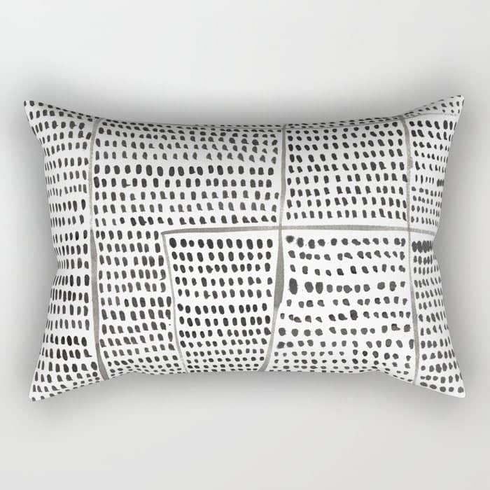 Categorize Print In Black And White Rectangular Pillow