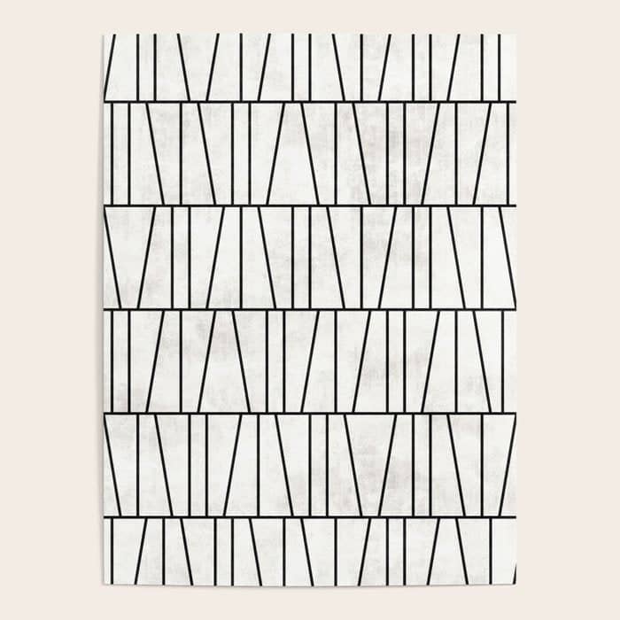 Mid-Century Modern Pattern No.6 - White Poster