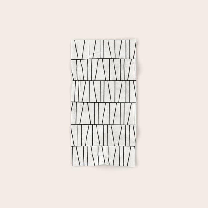 Mid-Century Modern Pattern No.6 - White Bath Towel