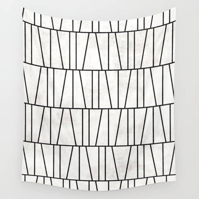 Mid-Century Modern Pattern No.6 - White Wall Tapestry