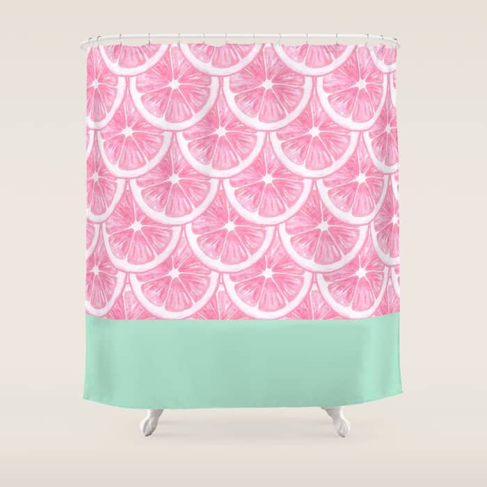 Zesty Splice - Pink Grapefruit Shower Curtain