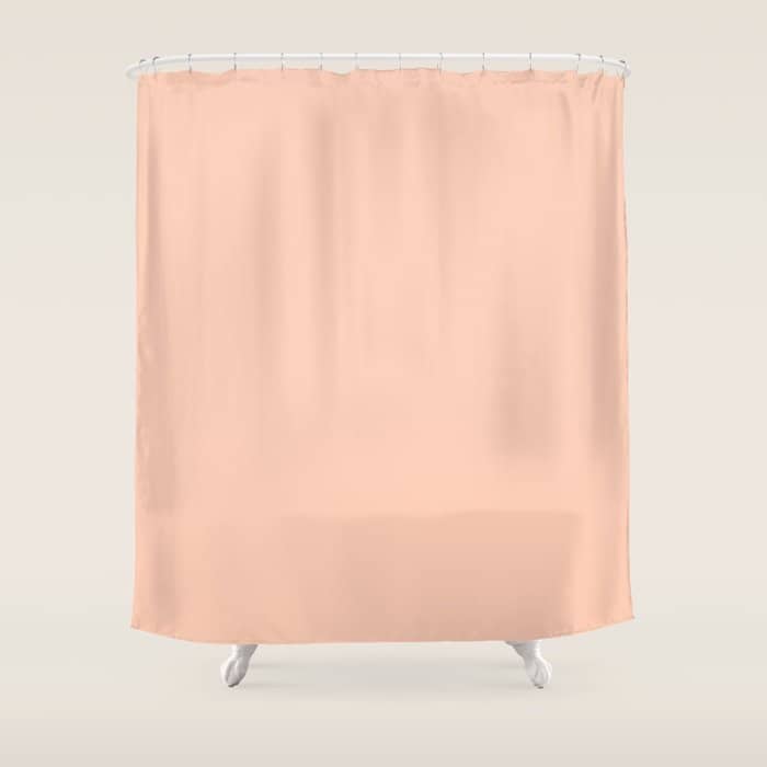 Peach Warm Pink Solid Color Shower Curtain