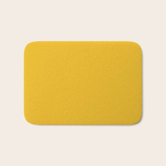 Marigold Vibrant Yellow Solid Color Bath Mat