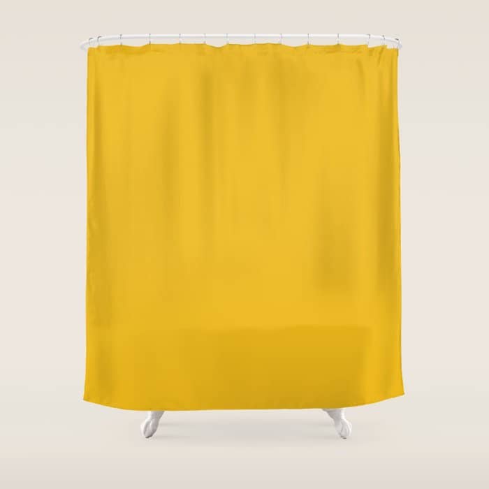 Marigold Vibrant Yellow Solid Color Shower Curtain