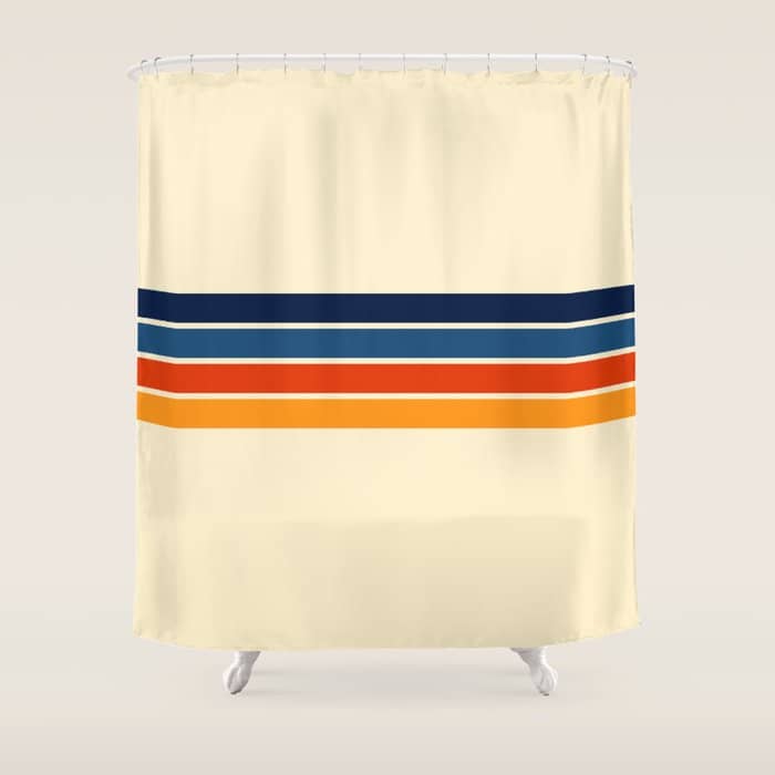 Mitsunari - Classic Retro Stripes Shower Curtain