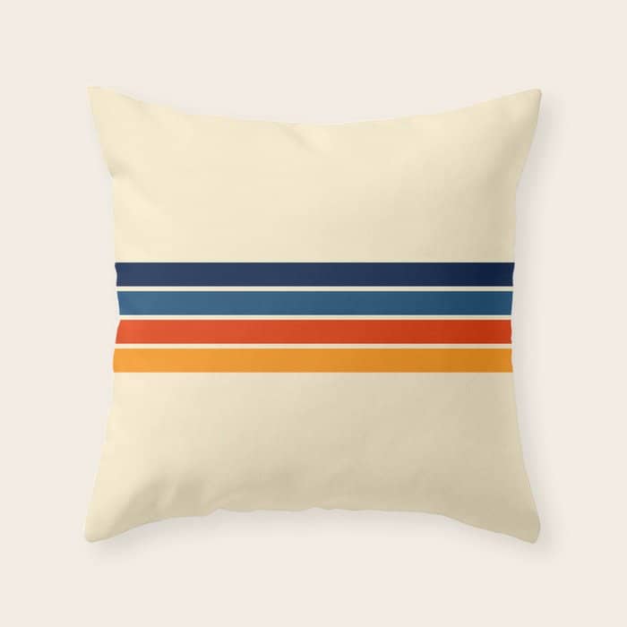Mitsunari - Classic Retro Stripes Throw Pillow