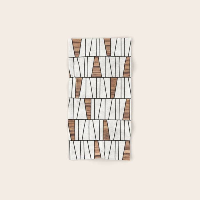 Mid-Century Modern Pattern No.4 - Concrete And Wood Bath Towel