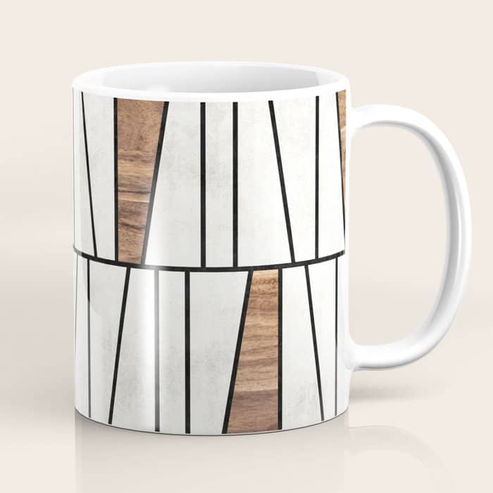 Mid-Century Modern Pattern No.4 - Concrete And Wood Coffee Mug