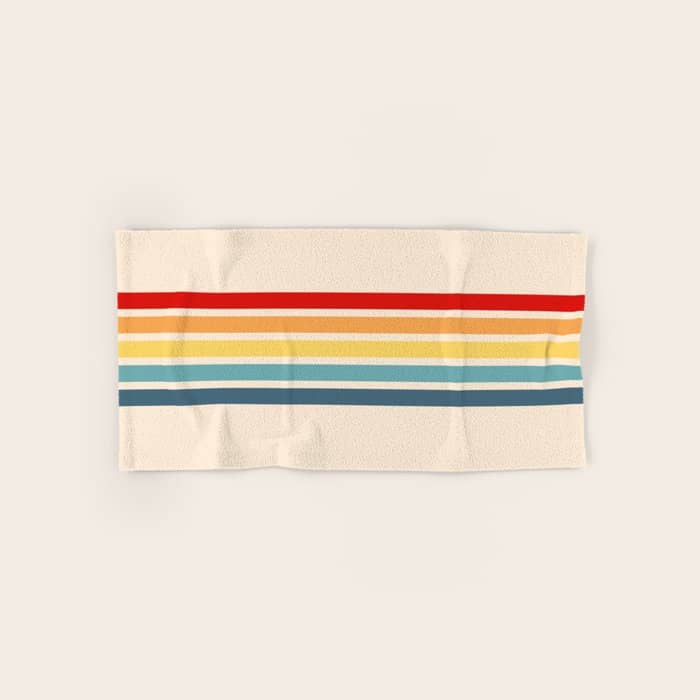 Takaakira - Classic Rainbow Retro Stripes Bath Towel
