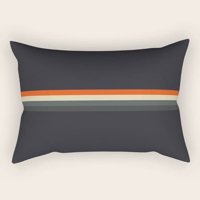 Fujitaka - Classic Dark Retro Stripes Rectangular Pillow