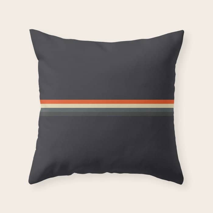 Fujitaka - Classic Dark Retro Stripes Throw Pillow
