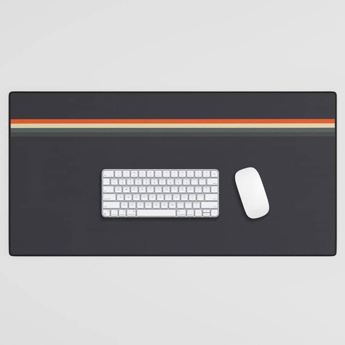 Fujitaka - Classic Dark Retro Stripes Desk Mat