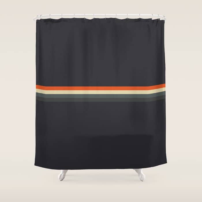 Fujitaka - Classic Dark Retro Stripes Shower Curtain
