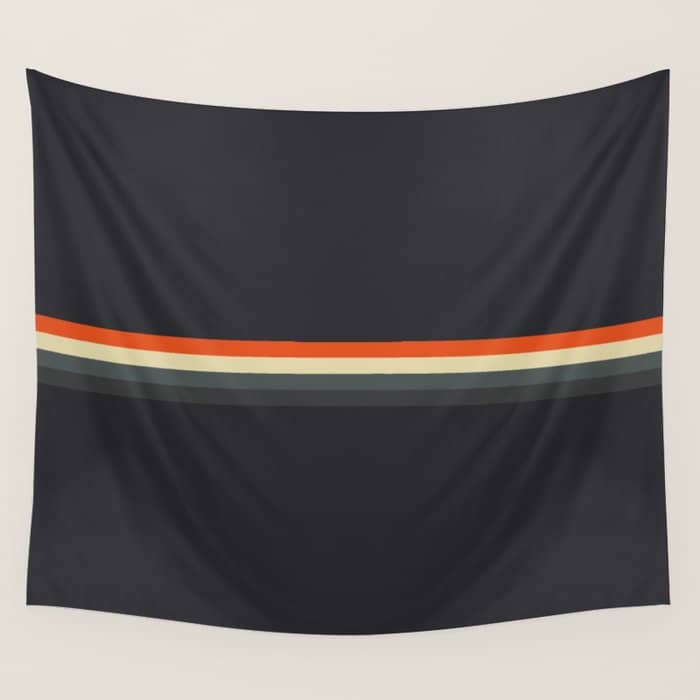 Fujitaka - Classic Dark Retro Stripes Wall Tapestry