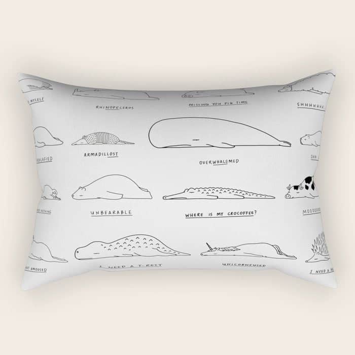 Moody Animals Pattern Rectangular Pillow