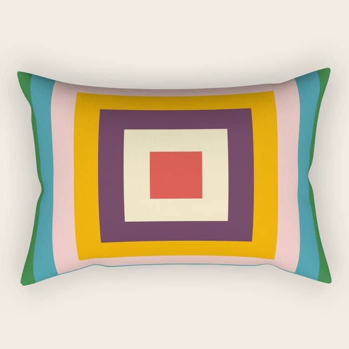 Retro Colored Square Space Rectangular Pillow