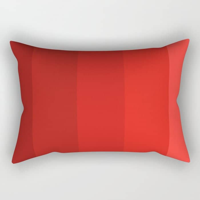 Red Striped Color Gradient Rectangular Pillow