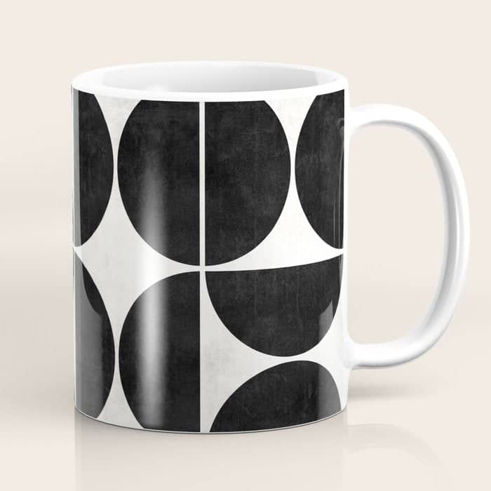 Mid-Century Modern Pattern No.3 - Black And White Coffee Mug