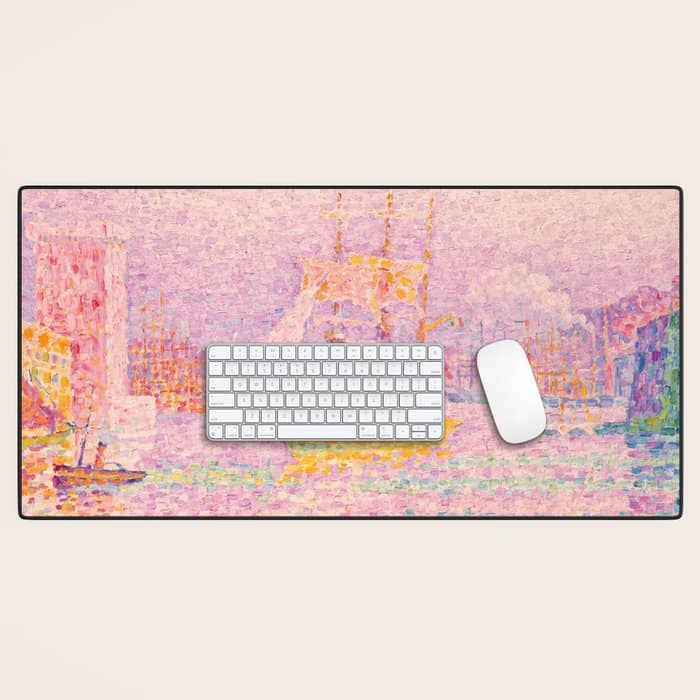 Paul Signac "Harbour At Marseilles" Desk Mat