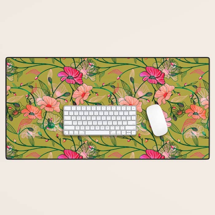 Twinning #Illustration #Pattern Desk Mat