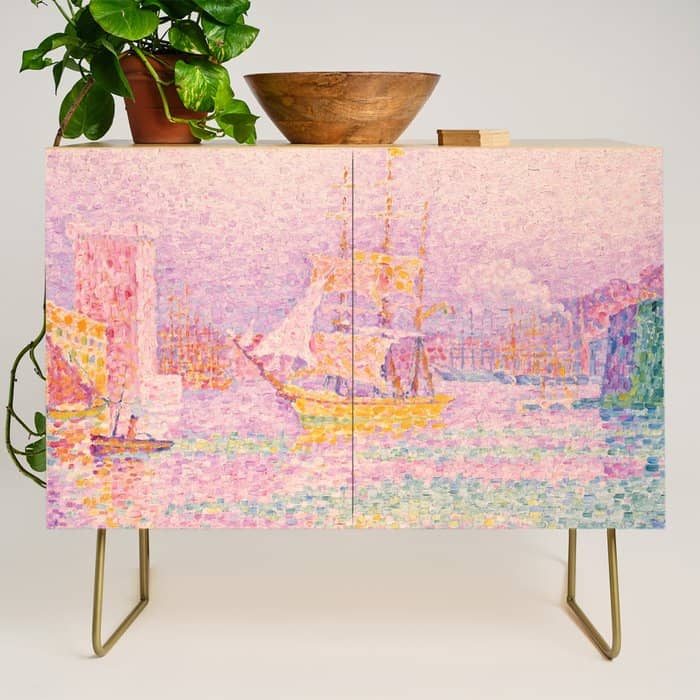 Paul Signac "Harbour At Marseilles" Credenza