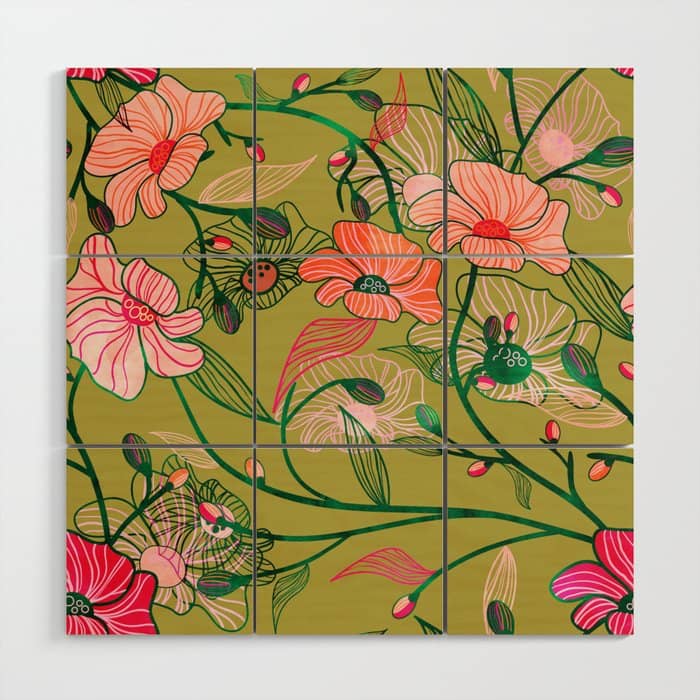 Twinning #Illustration #Pattern Wood Wall Art