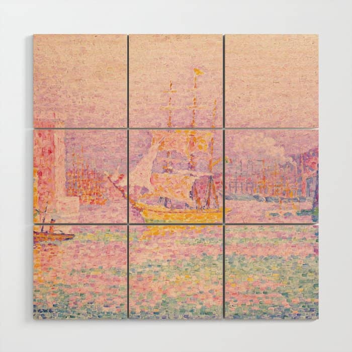 Paul Signac "Harbour At Marseilles" Wood Wall Art