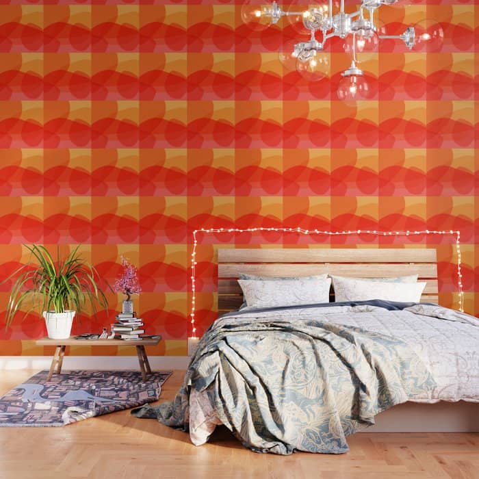 Abstract Organic Shapes In Red Wallpaper
