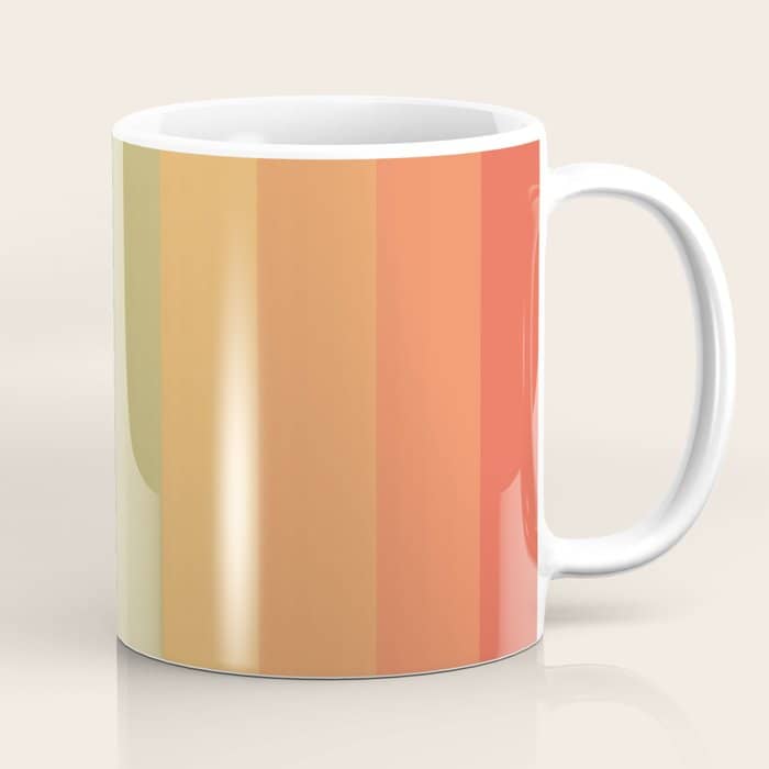Colorful Retro Striped Rainbow Coffee Mug