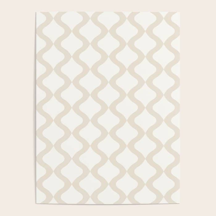 Alva Pattern - Vintage Neutral White Poster