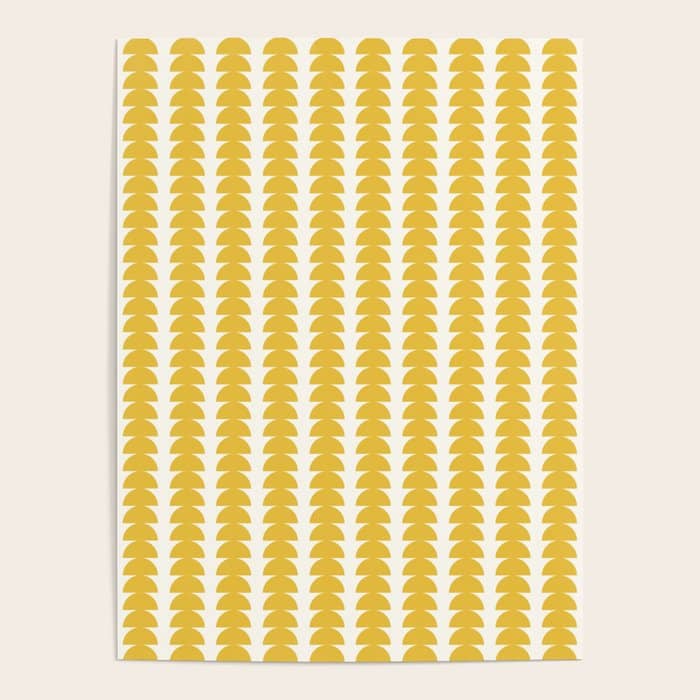 Maude Shapes Pattern - Golden Yellow Poster
