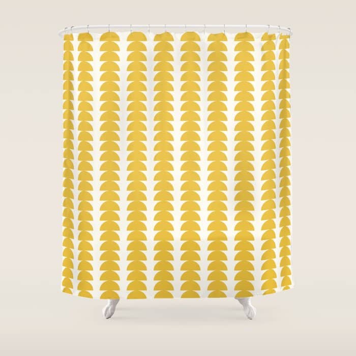 Maude Shapes Pattern - Golden Yellow Shower Curtain