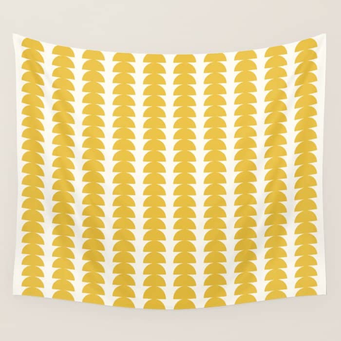 Maude Shapes Pattern - Golden Yellow Wall Tapestry