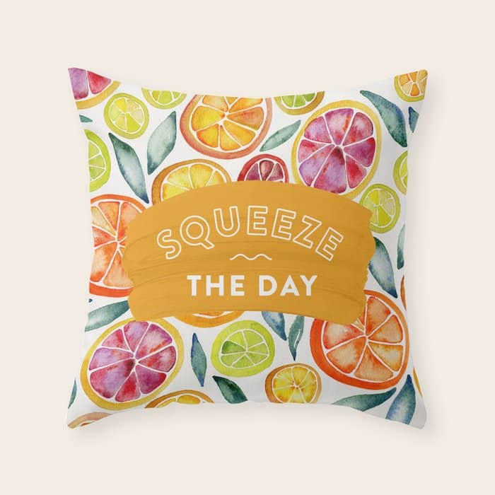 Squeeze The Day - Multi Palette Throw Pillow